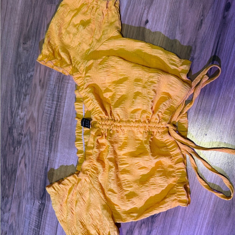 SHEIN Yellow Crop Top